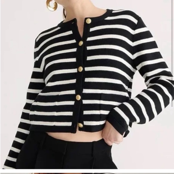 Emilie Sweater Lady Jacket in Black Stripe - Picture 2 of 5